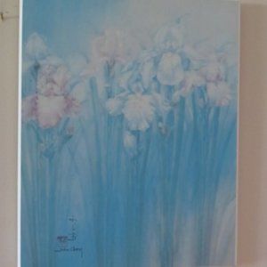 John CHENG Laminated Rokan Print IRISES Vintage (K209)